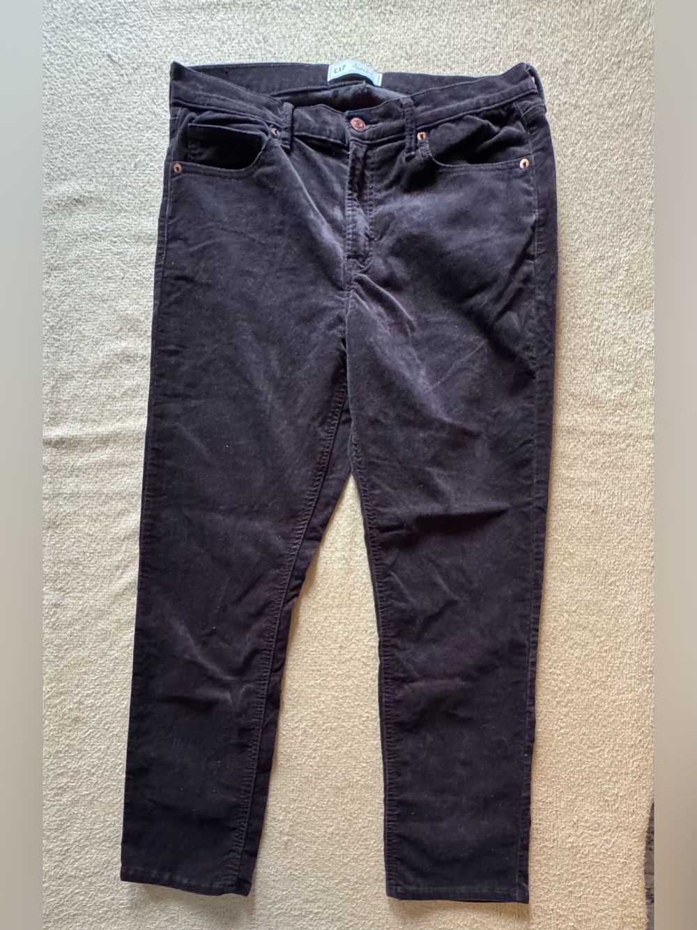 GAP Women's Brown Brushed Velour Trousers